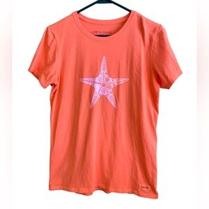 Life is Good Women’s Crusher T-Shirt Size M Starfish Cotton Short Sleeve Shirt